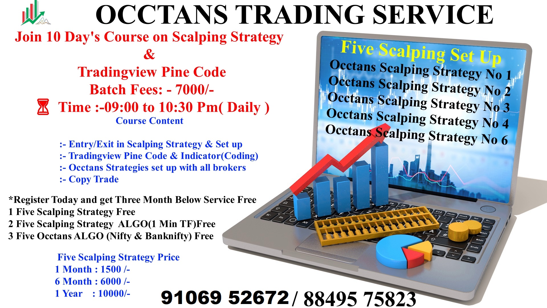 Scalping Strategy & Tradingview Pine Code : Three month FREE Scalping Strategy + Banknifty_CE & PE & Nifty_CE & PE